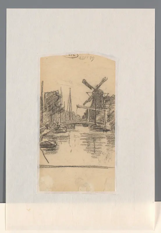 Gracht met ophaalbrug en windmolen Wall Art by Jan Veth - High-Resolution Digital Print