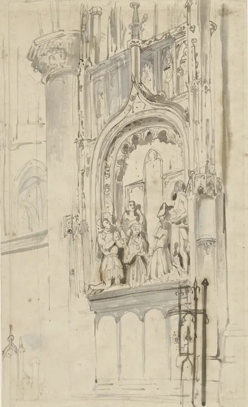 Grafmonument van Engelbrecht I van Nassau, in de Grote Kerk te Breda Wall Art by Johannes Bosboom - High-Resolution Digital Print