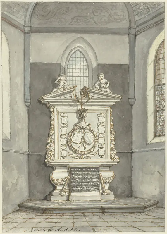 Grafstede van Adriaen Pauw in Nederlands Hervormde Kerk te Heemstede Wall Art by Gerrit Lamberts - High-Resolution Digital Print
