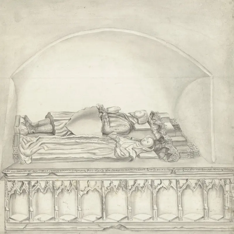 Graftombe met portretfiguren in een kerk te Geervliet Wall Art by Joan Carel van Alderwerelt - High-Resolution Digital Print