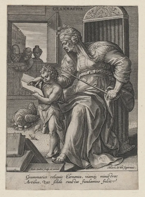 Grammatica, from "The Seven Liberal Arts" Wall Art by Johann Sadeler I - High-Resolution Digital Print