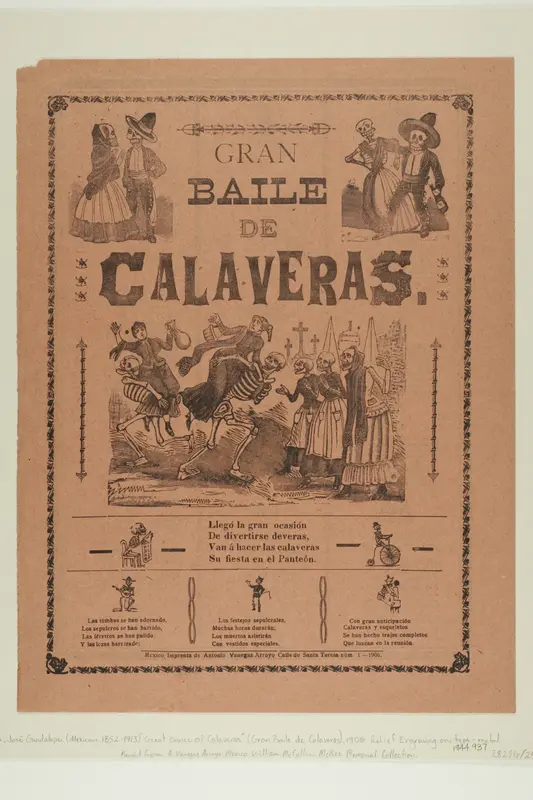 Grand Ball of Calaveras Wall Art by José Guadalupe Posada - High-Resolution Digital Print
