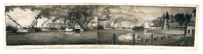 Grand Canal Celebration: View of the Fleet Preparing to Form in Line