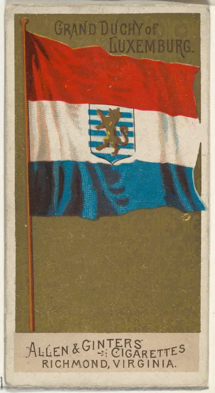 Grand Duchy of Luxemburg, from Flags of All Nations, Series 2 (N10) for Allen & Ginter Cigarettes Brands Wall Art by Allen & Ginter - High-Resolution Digital Print