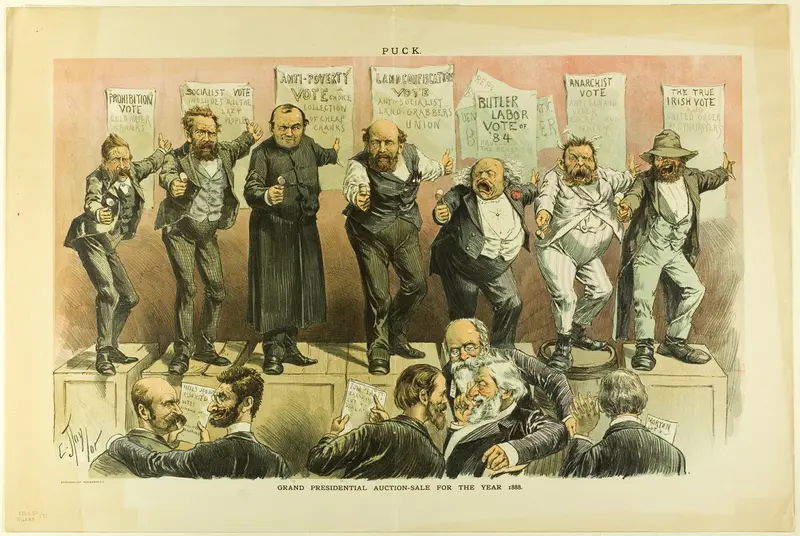 Grand Presidential Auction Sale, from Puck Wall Art by C. Jay Taylor - High-Resolution Digital Print