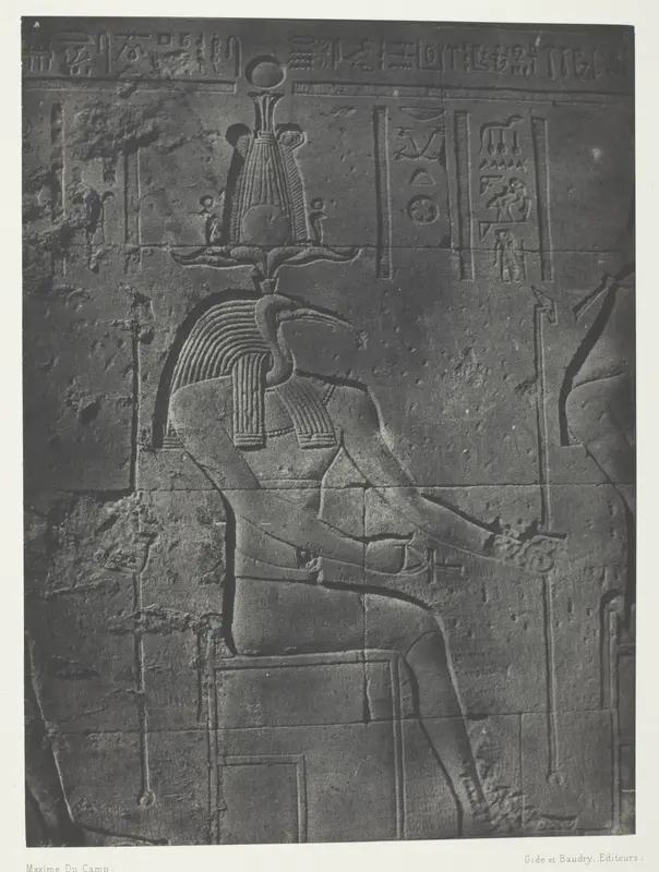 Grand Temple d'Isis à Philoe, Tôth Ibiocéphale; Nubie, plate 79 from the album "Egypte, Nubie, Palestine et Syrie" (1852)