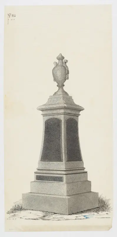 Grave Monument, Pillar Topped with a Vase, No. 911 Wall Art by Alexander Maxwell - High-Resolution Digital Print
