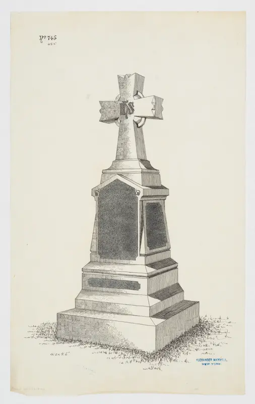 Grave Monument with Cross, No. 745 Wall Art by Alexander Maxwell - High-Resolution Digital Print