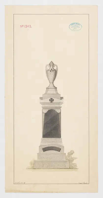 Grave Monument with Vase, No. 1343 Wall Art by Alexander Maxwell - High-Resolution Digital Print