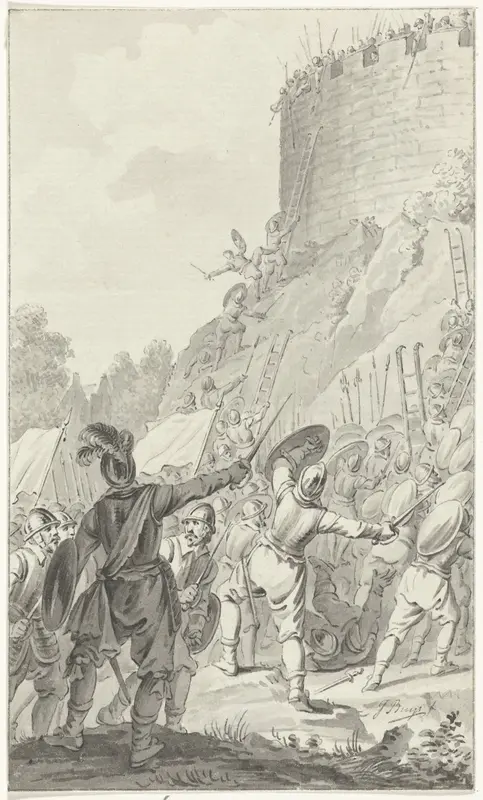 Gravin Ada belegerd in de Burcht van Leiden, 1204 Wall Art by Unknown - High-Resolution Digital Print