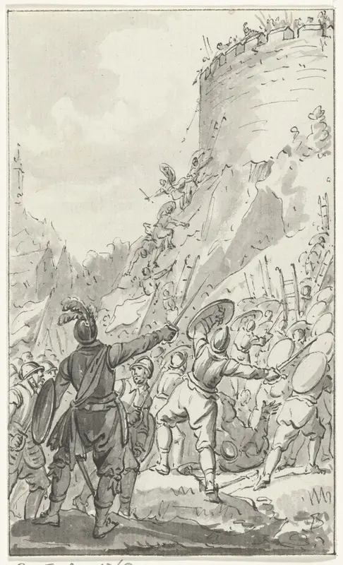 Gravin Ada belegerd in de Burcht van Leiden, 1204 Wall Art by Jacobus Buys - High-Resolution Digital Print