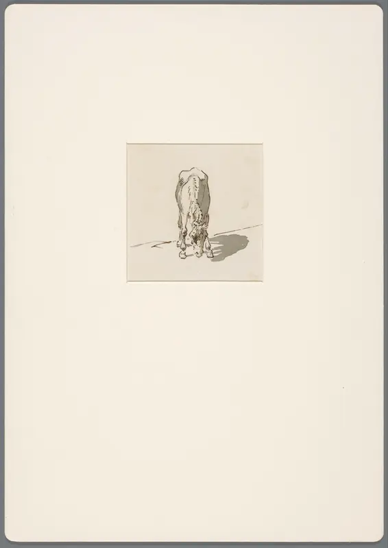 Grazend paard van voren Wall Art by David Alphonse de Sandoz-Rollin - High-Resolution Digital Print
