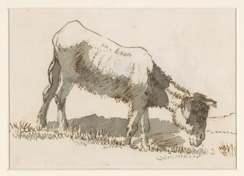 Grazende ezel, van rechts Wall Art by David Alphonse de Sandoz-Rollin - High-Resolution Digital Print
