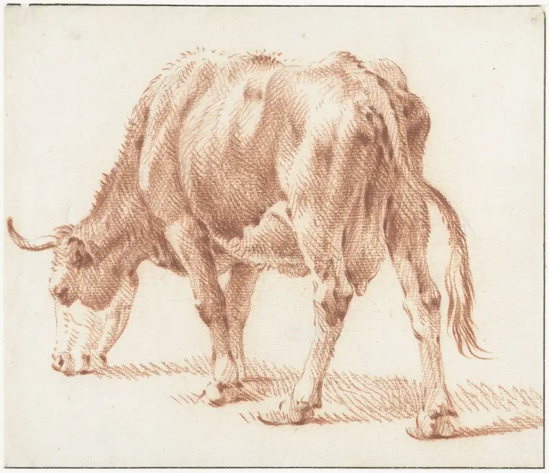 Grazende koe, naar links Wall Art by Pieter van Bloemen - High-Resolution Digital Print
