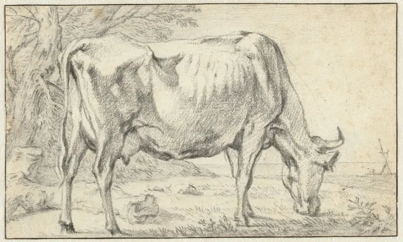 Grazende koe naar rechts gekeerd Wall Art by Paulus Potter - High-Resolution Digital Print