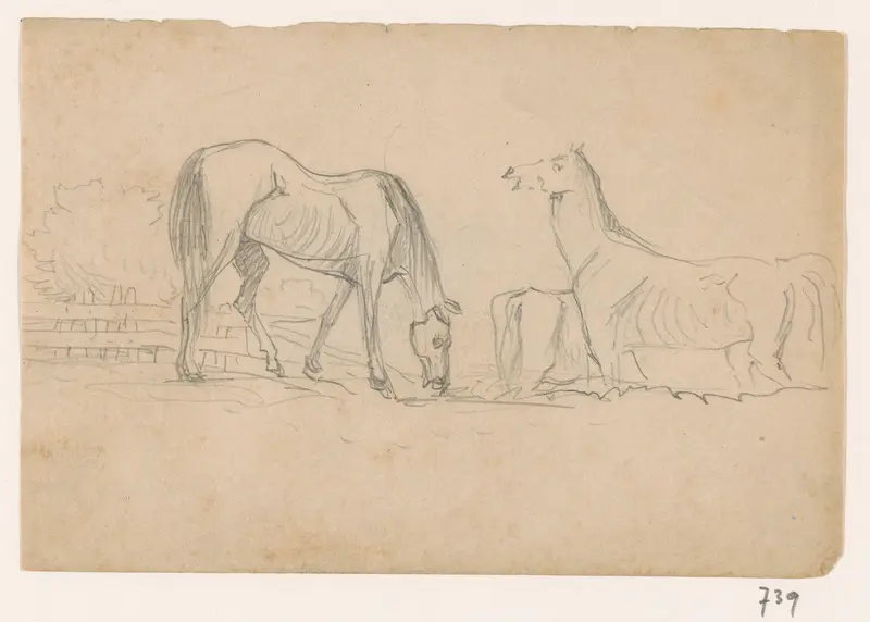 Grazende paarden Wall Art by Johannes Tavenraat - High-Resolution Digital Print