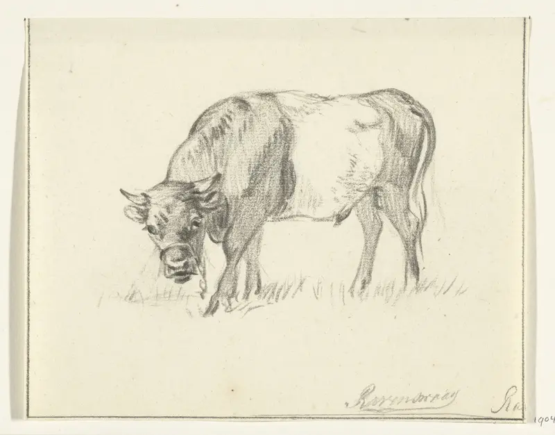 Grazende stier, naar links Wall Art by Jean Bernard - High-Resolution Digital Print