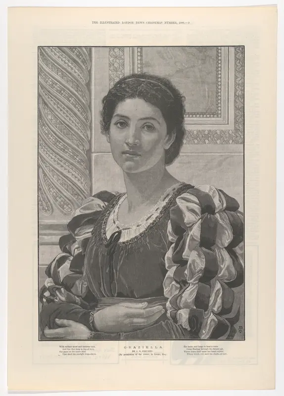 Graziella, from "Illustrated London News" Christmas Number Wall Art by Charles Edward Perugini - High-Resolution Digital Print
