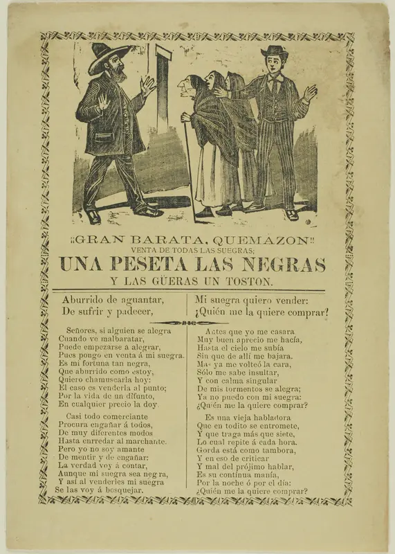 Great Bargain Sale, Selling All Mother-in-Laws Wall Art by José Guadalupe Posada - High-Resolution Digital Print