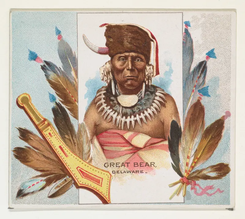 Great Bear, Delaware, from the American Indian Chiefs series (N36) for Allen & Ginter Cigarettes Wall Art by Allen & Ginter - High-Resolution Digital Print