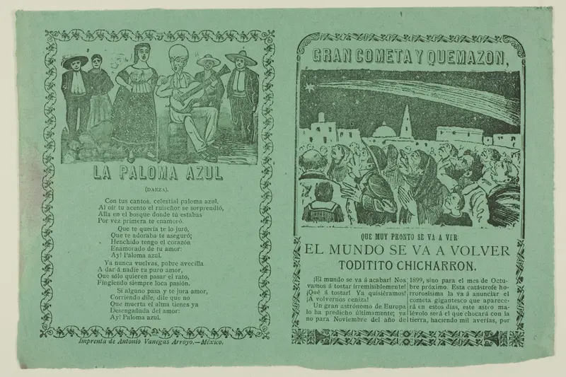 Great Comet and Fiery Blaze Wall Art by José Guadalupe Posada - High-Resolution Digital Print