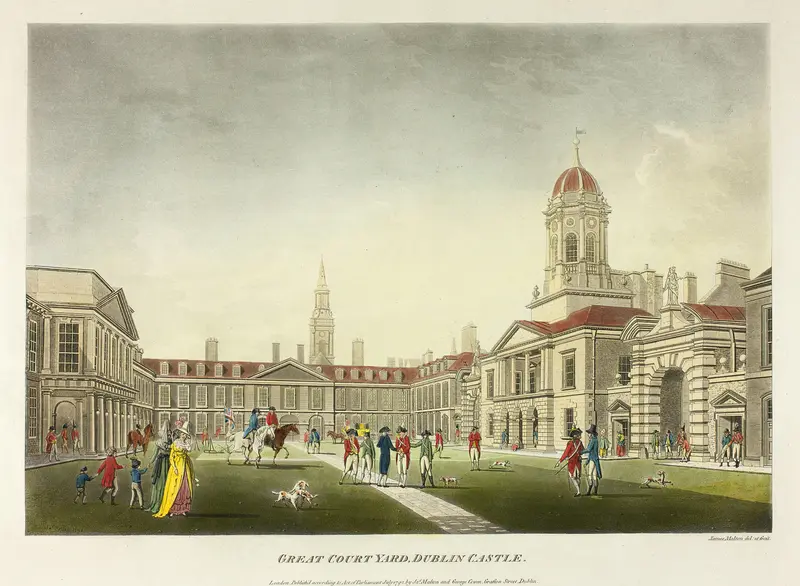 Great Courtyard, Dublin Castle Wall Art by James Malton - High-Resolution Digital Print