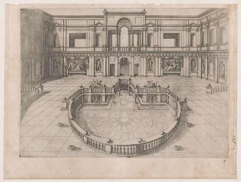 Great Hall within the Villa of Pope Julius, from "Speculum Romanae Magnificentiae" Wall Art by Anonymous - High-Resolution Digital Print