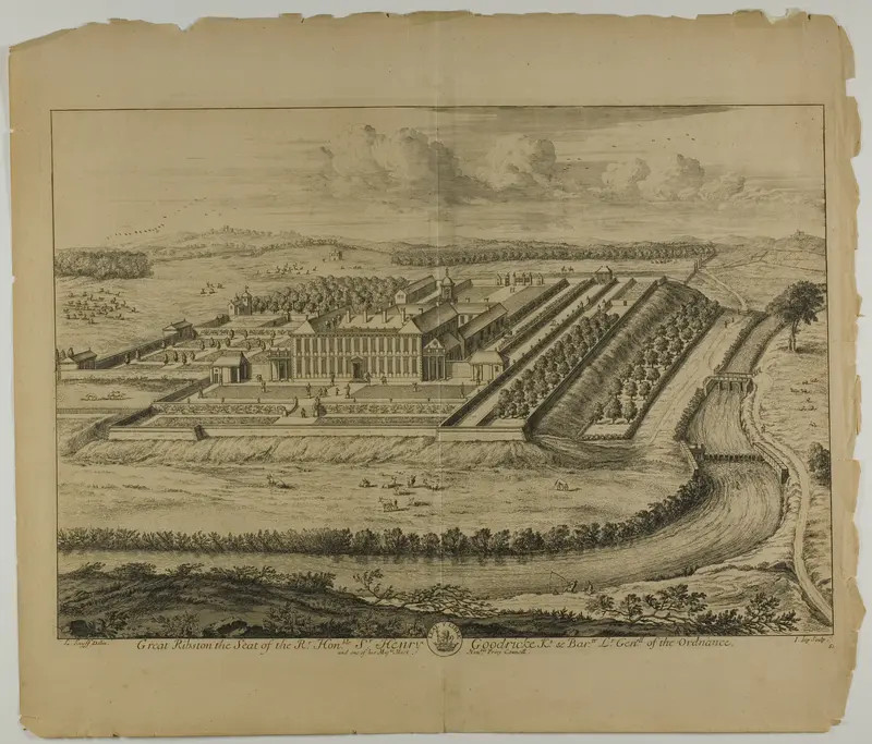 Great Ribston, plate 61 from Britannia Illustrata Wall Art by Johannes Kip - High-Resolution Digital Print