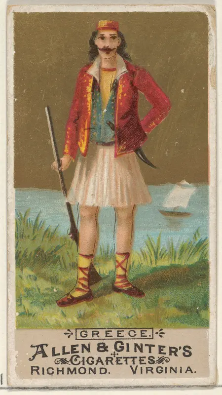 Greece, from the Natives in Costume series (N16) for Allen & Ginter Cigarettes Brands Wall Art by Allen & Ginter - High-Resolution Digital Print
