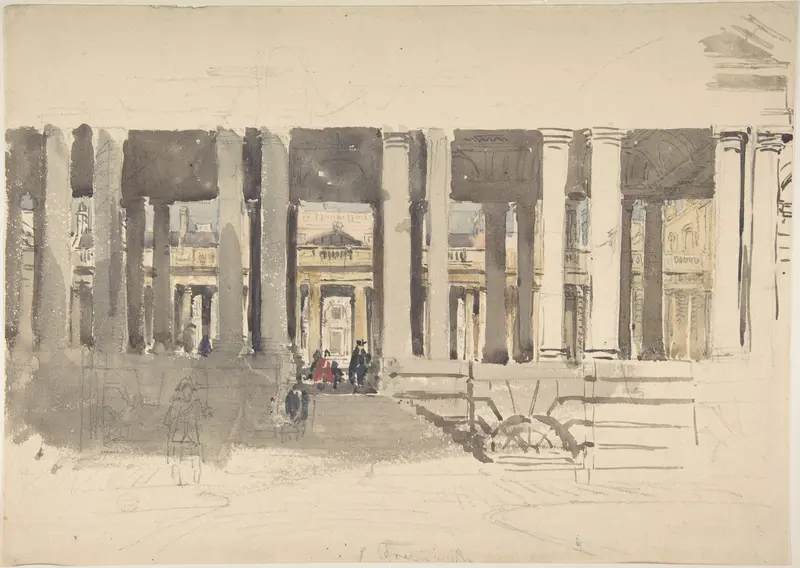 Greenwich Hospital (recto); Study of a Building (verso) Wall Art by David Cox - High-Resolution Digital Print
