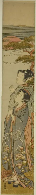 Greeting the Rising Sun on New Year's Day Wall Art by Isoda Koryusai - High-Resolution Digital Print