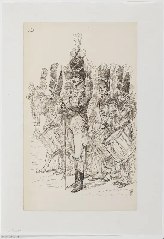 Grenadiers van de Keizerlijke Garde met trommelaars Wall Art by Willem Constantijn Staring - High-Resolution Digital Print