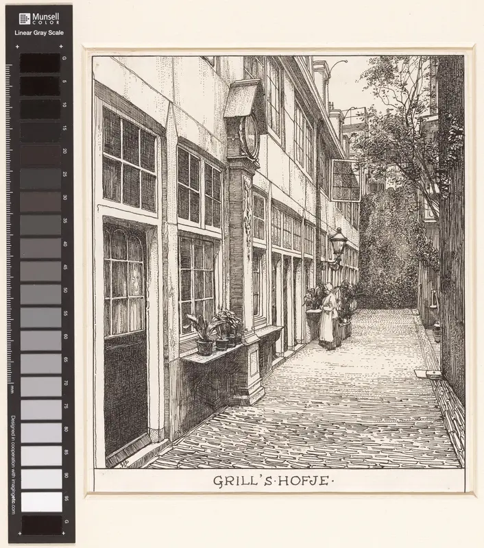 Grill's Hofje aan de Eerste Weteringdwarsstraat te Amsterdam Wall Art by Willem Wenckebach - High-Resolution Digital Print