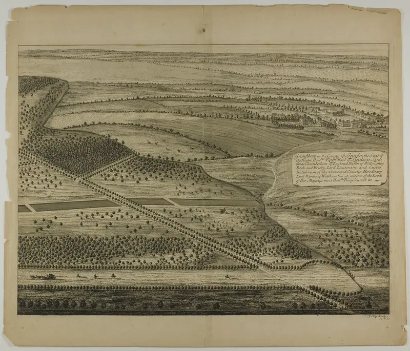Grimthorp in the County of Lincoln, plate 23 from Britannia Illustrata Wall Art by Johannes Kip - High-Resolution Digital Print