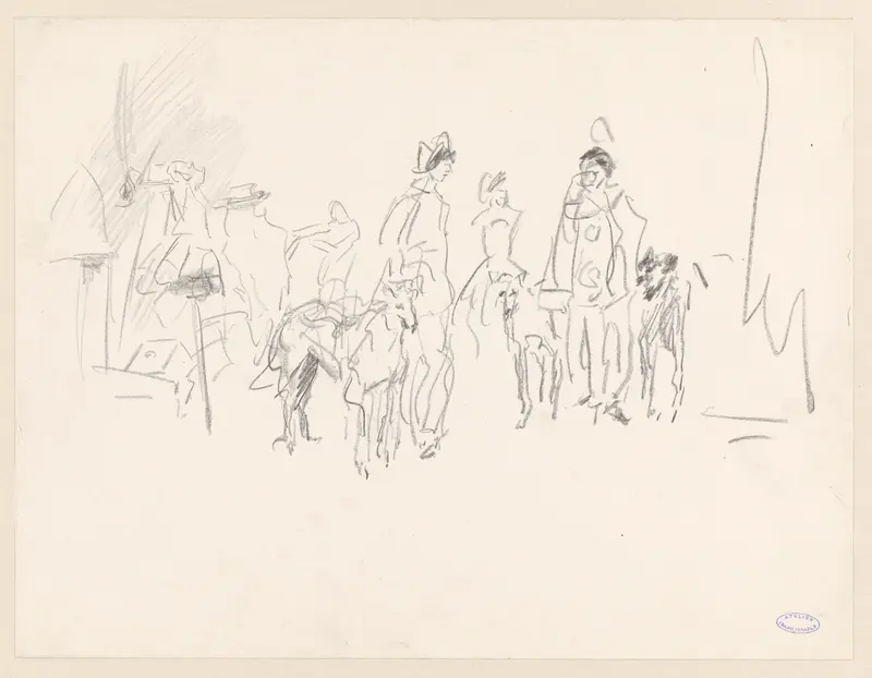 Groep artiesten met honden Wall Art by Isaac Israels - High-Resolution Digital Print