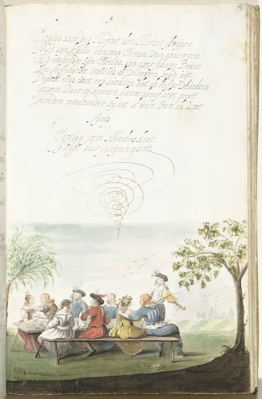 Groep herders maakt plezier in de zomer Wall Art by Gesina ter Borch - High-Resolution Digital Print