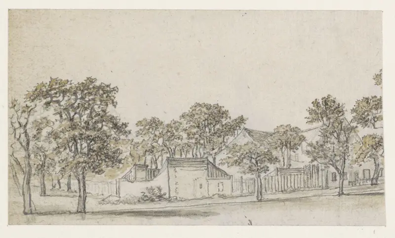 Groep huizen tussen bomen Wall Art by Georges Michel - High-Resolution Digital Print
