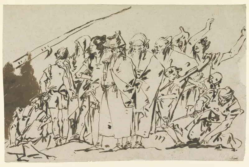 Groep Oosterlingen, soldaten en vrouwen Wall Art by Giovanni Domenico Tiepolo - High-Resolution Digital Print