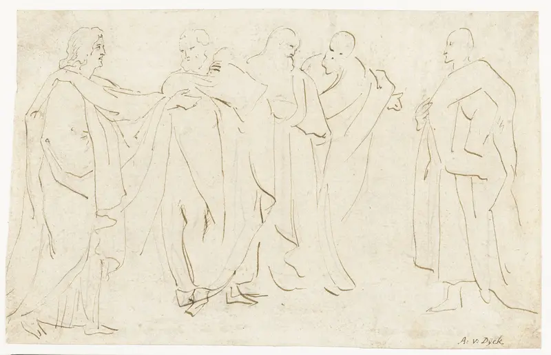 Groep staande mannen in toga's Wall Art by Peter Paul Rubens - High-Resolution Digital Print