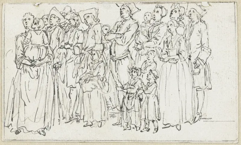 Groep staande personen Wall Art by Bernard Picart - High-Resolution Digital Print
