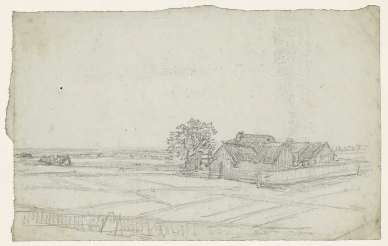 Groep van boerderijen in akkers Wall Art by Georges Michel - High-Resolution Digital Print