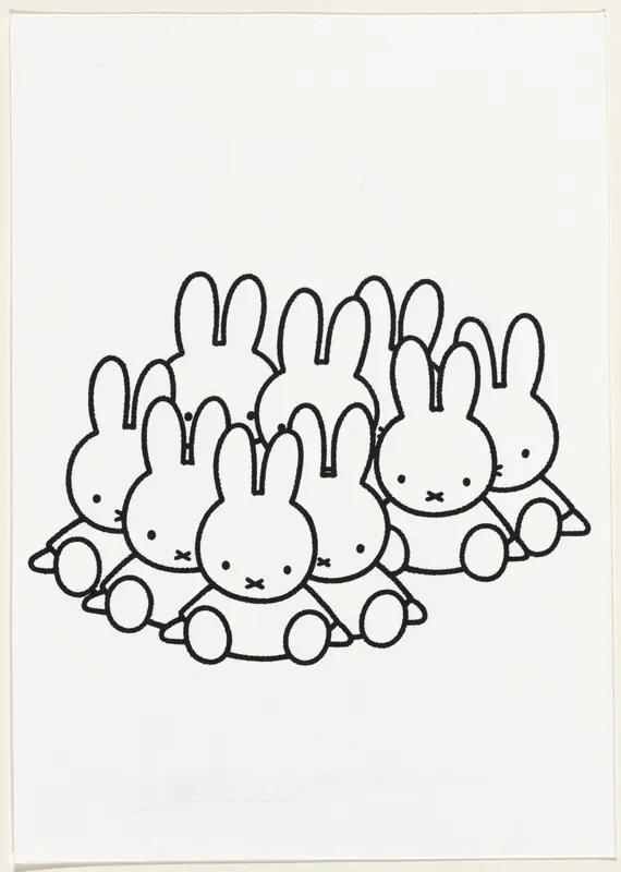 Groep zittende konijnen Wall Art by Dick Bruna - High-Resolution Digital Print