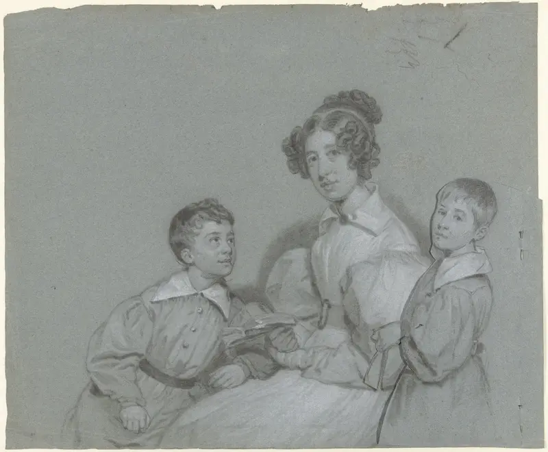 Groepsportret van de drie kinderen Beels Wall Art by Charles Howard Hodges - High-Resolution Digital Print