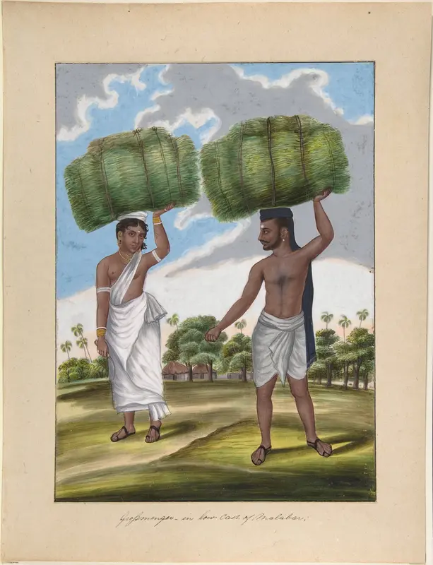 Grossmonger, in Low Cast of Malabar, from Indian Trades and Castes Wall Art by Anonymous, Indian, 19th century - High-Resolution Digital Print