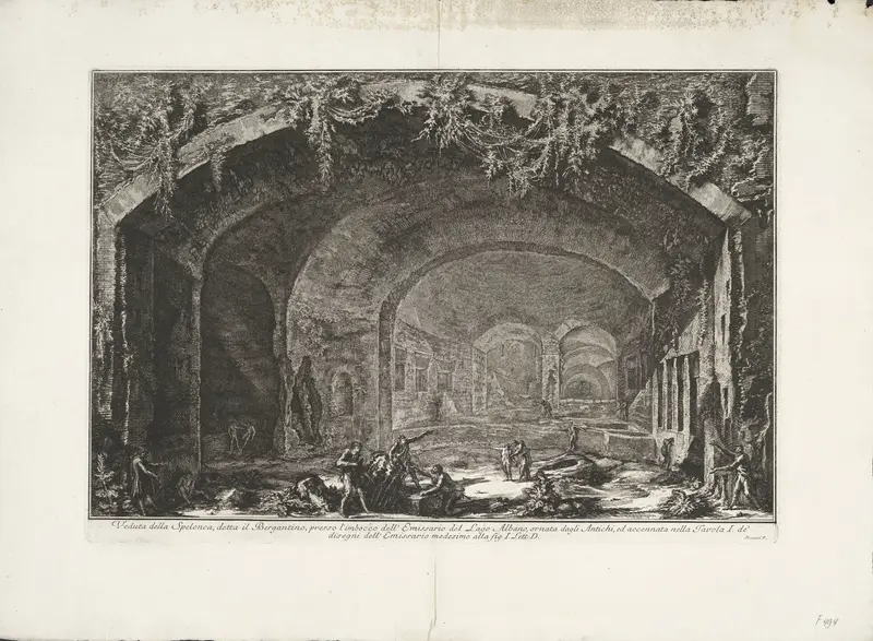 Grot genaamd 'Il Bergantino' bij Meer van Albano Wall Art by Unknown - High-Resolution Digital Print