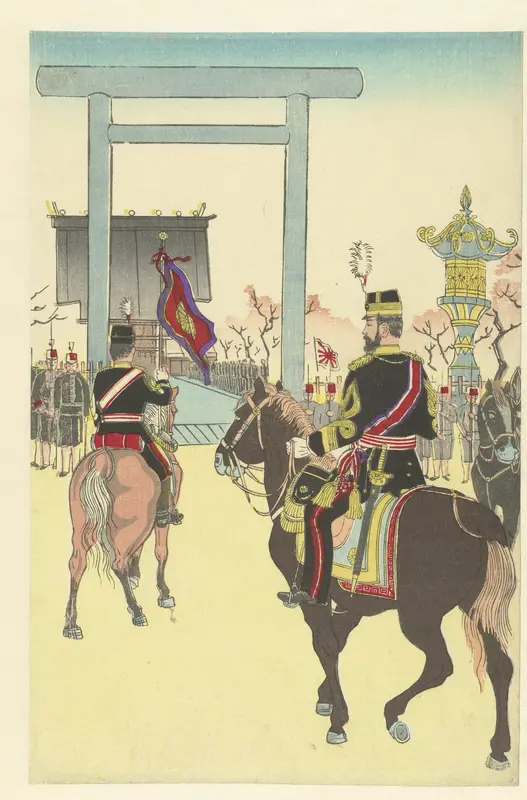 Grote ceremonie bij het Yasukuni heiligdom Wall Art by Shinsai Kiyooki - High-Resolution Digital Print