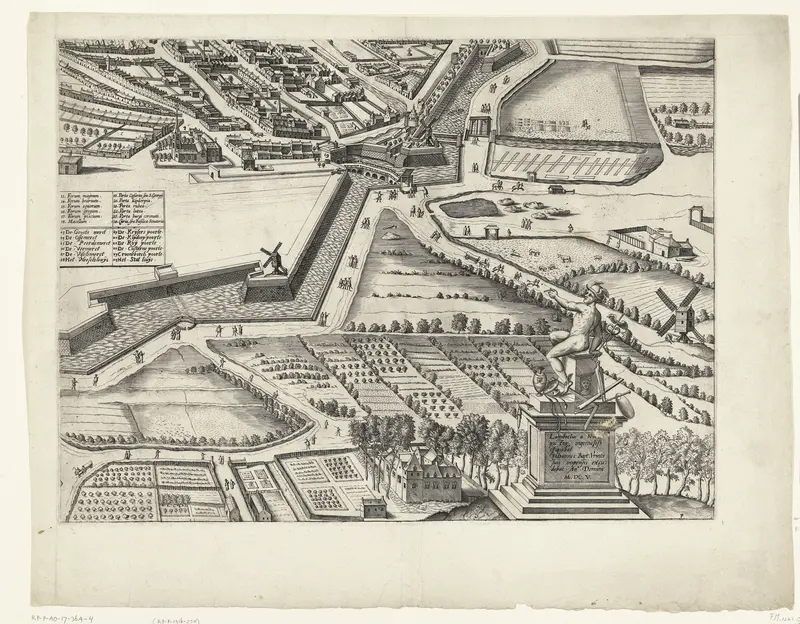 Grote kaart van Antwerpen met de mislukte aanslag in 1605 (blad rechtsonder) Wall Art by anonymous - High-Resolution Digital Print