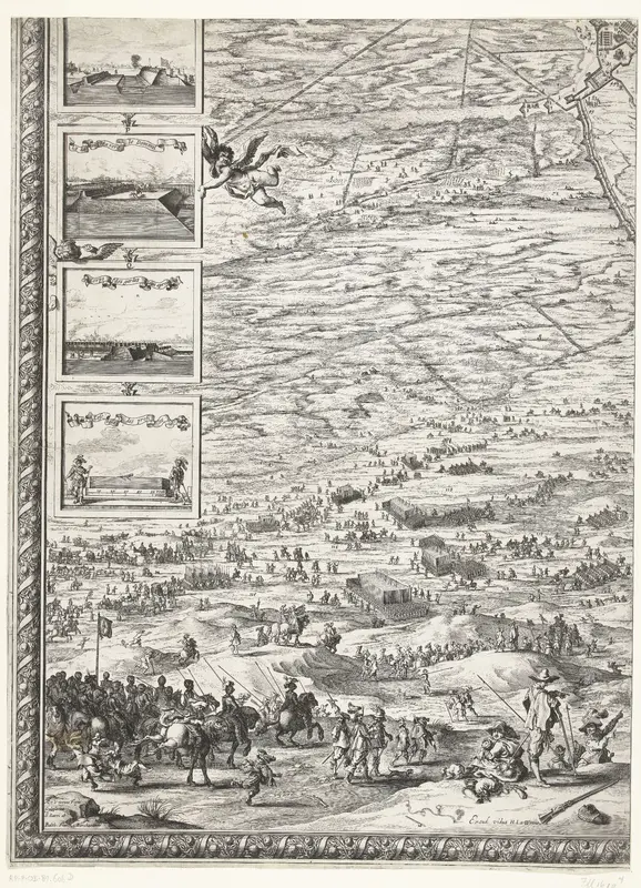 Grote kaart van het beleg van Den Bosch door Frederik Hendrik (blad linksonder), 1629 Wall Art by Theodorus Niels - High-Resolution Digital Print