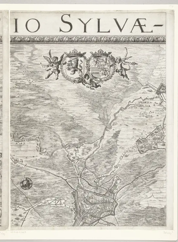 Grote kaart van het beleg van Den Bosch door Frederik Hendrik (blad middenboven), 1629 Wall Art by Balthasar Florisz. van Berckenrode - High-Resolution Digital Print