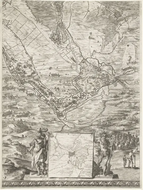 Grote kaart van het beleg van Den Bosch door Frederik Hendrik (blad middenonder), 1629 Wall Art by Theodorus Niels - High-Resolution Digital Print